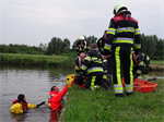 Oefening Brandweer Kollum en het ORT Oppervlakte Reddingsteam van Burgum